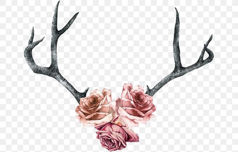 Deer Antler Tattoo Flower Horn, PNG, 657x525px, Deer, Antler, Body Art, Body Piercing, Deer Hunting Download Free