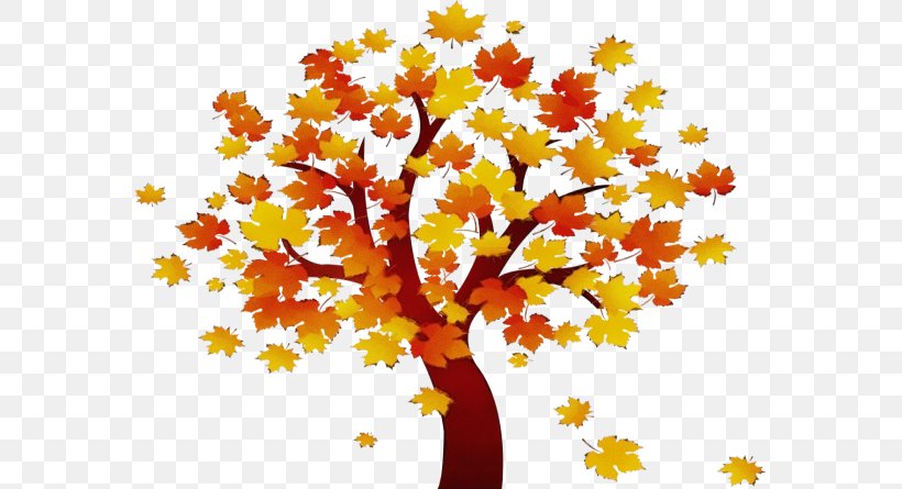 Autumn Tree Silhouette, PNG, 575x445px, Watercolor, Autumn, Botany, Branch, Cut Flowers Download Free