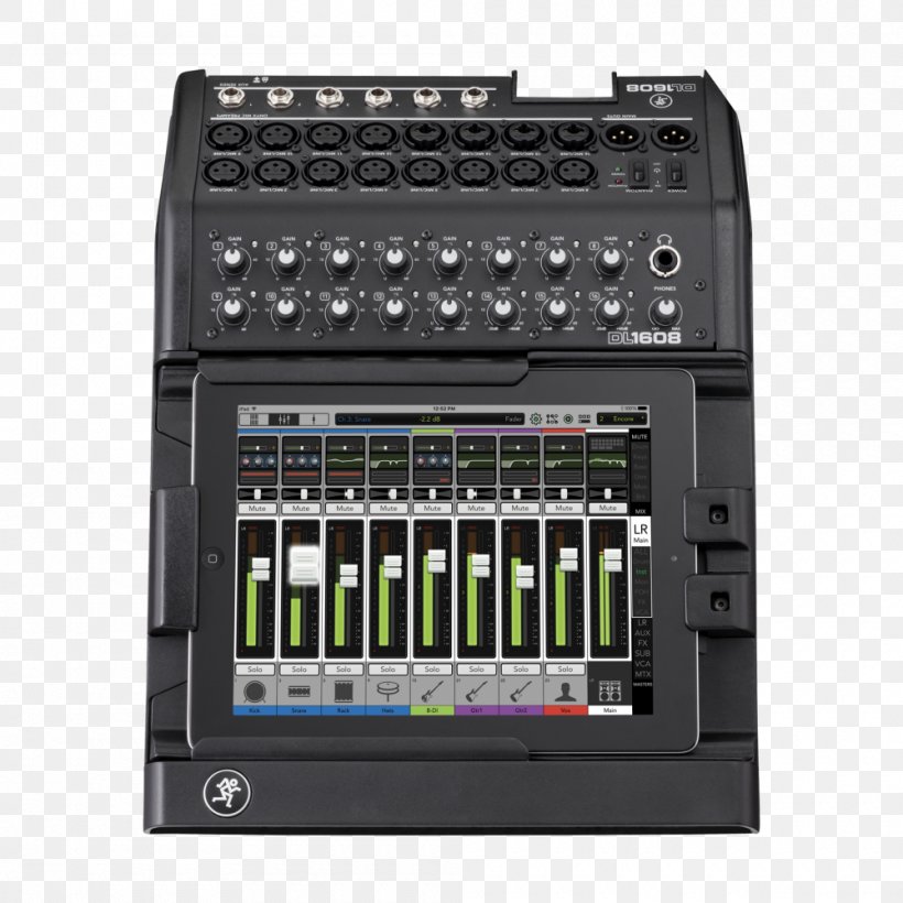Microphone Mackie Audio Mixers Digital Mixing Console, PNG, 1000x1000px, Watercolor, Cartoon, Flower, Frame, Heart Download Free
