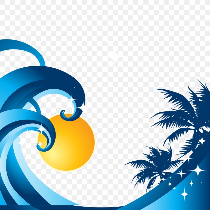 Wind Wave Clip Art, PNG, 3125x3125px, Wave, Beak, Blue, Coconut, Orange Download Free