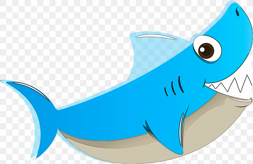 Shark, PNG, 3000x1947px, Fish, Aqua, Azure, Cartilaginous Fish, Cartoon Download Free