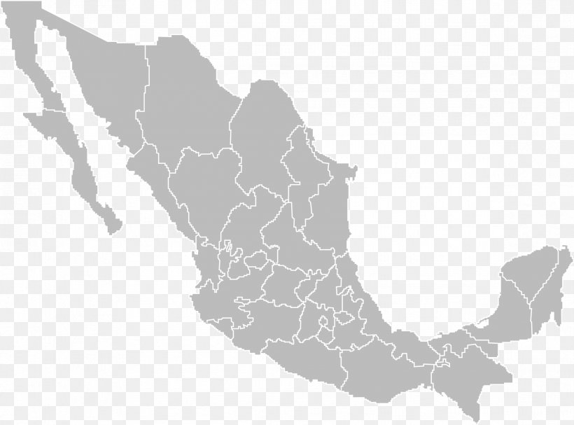 Administrative Divisions Of Mexico Vector Map, PNG, 2338x1733px, Administrative Divisions Of Mexico, Black And White, Grey, Map, Mexico Download Free