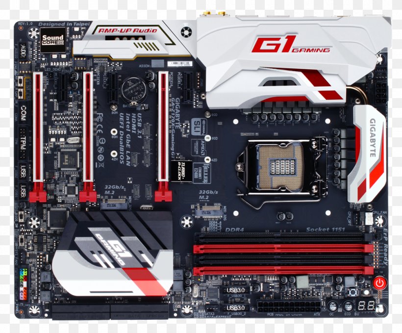 Intel GA-Z170X-Gaming G1 Motherboard Gigabyte Technology LGA 1151, PNG, 1000x829px, Intel, Atx, Central Processing Unit, Computer Component, Computer Cooling Download Free