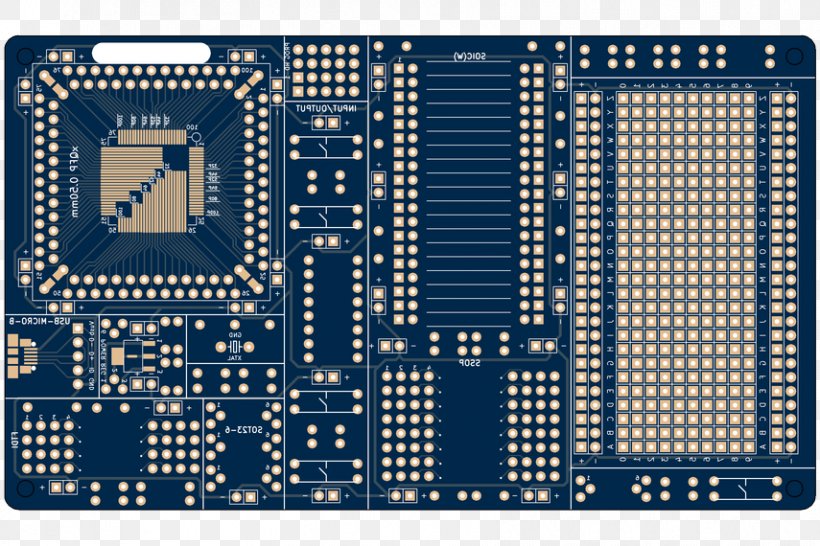 Microcontroller Prototype Electronics Surface-mount Technology Printed Circuit Board, PNG, 855x570px, Microcontroller, Area, Blue, Central Processing Unit, Computer Monitors Download Free