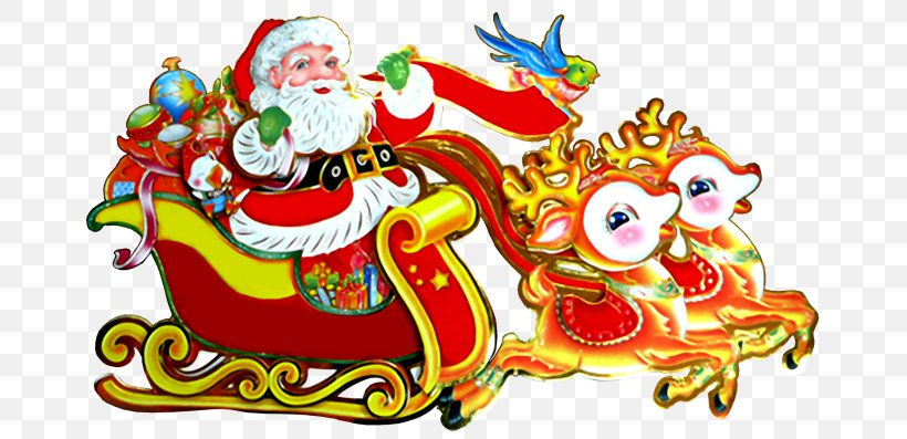 Ded Moroz Santa Claus Snegurochka Reindeer Sled, PNG, 670x397px, Ded Moroz, Art, Child, Fictional Character, Gift Download Free