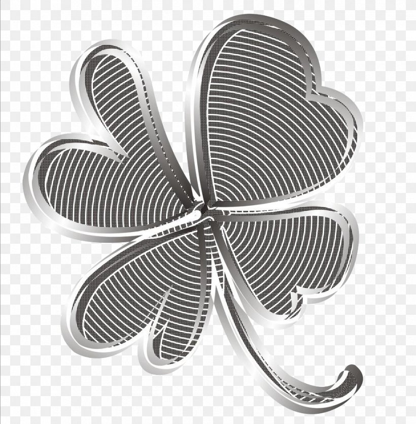 Four-leaf Clover, PNG, 976x994px, 3d Computer Graphics, Fourleaf Clover, Black And White, Black Clover, Clover Download Free