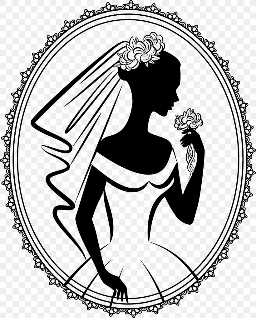 Wedding Invitation Bride Silhouette Drawing, PNG, 2019x2500px, Watercolor, Cartoon, Flower, Frame, Heart Download Free