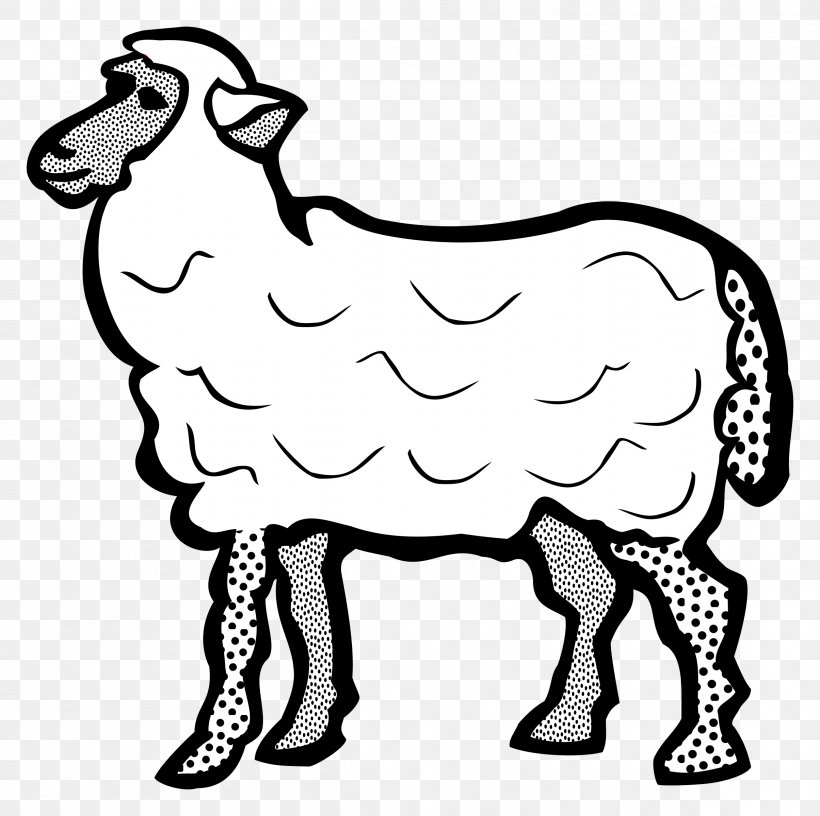 Cotswold Sheep Line Art Drawing Clip Art, PNG, 2409x2400px, Cotswold Sheep, Animal Figure, Art, Black And White, Cattle Like Mammal Download Free