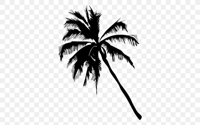 Arecaceae Silhouette, PNG, 512x512px, Arecaceae, Arecales, Black And White, Branch, Coconut Download Free