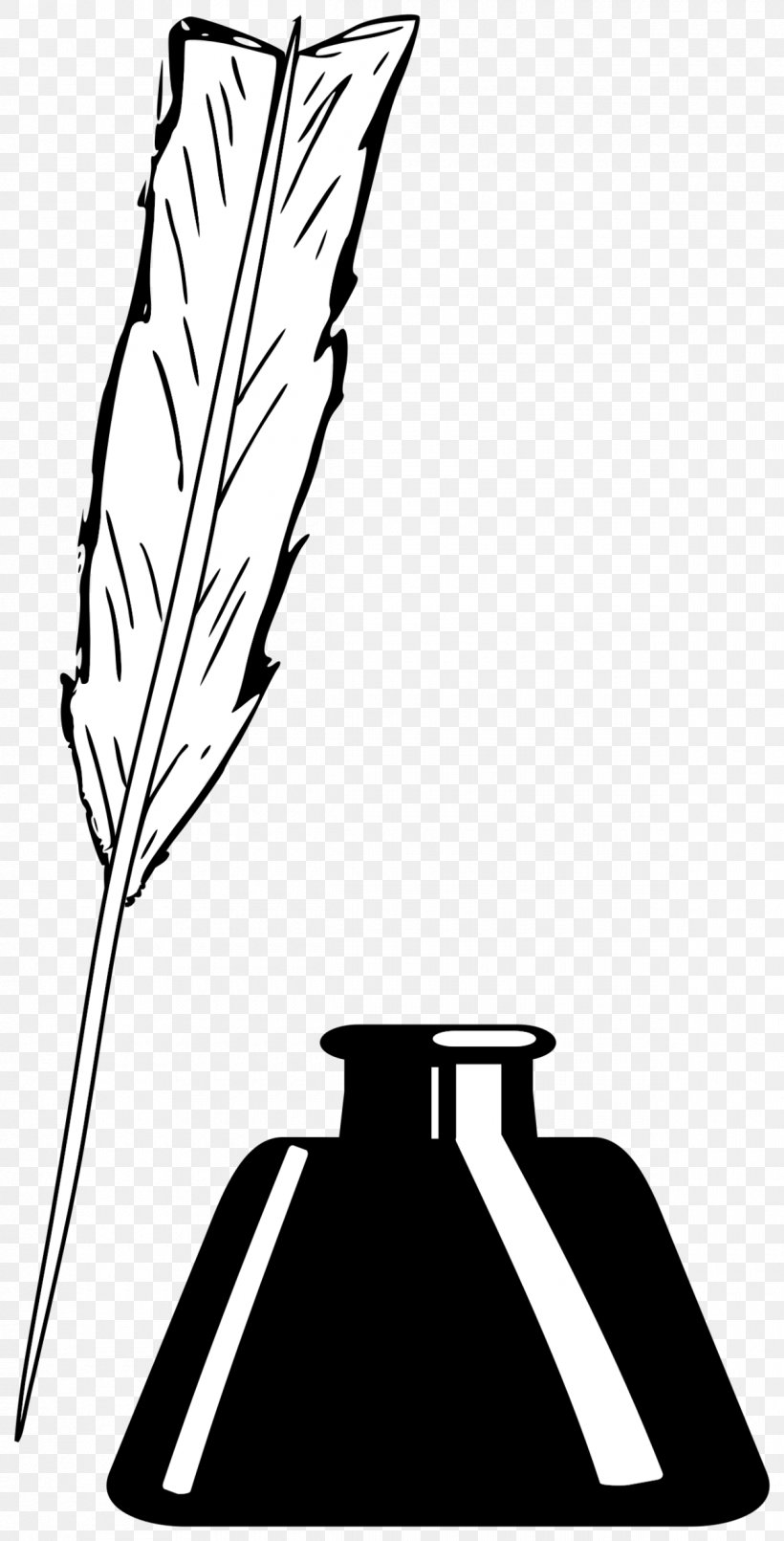 Clip Art Inkwell Quill Openclipart Image, PNG, 1200x2359px, Inkwell, Artwork, Black, Black And White, Branch Download Free