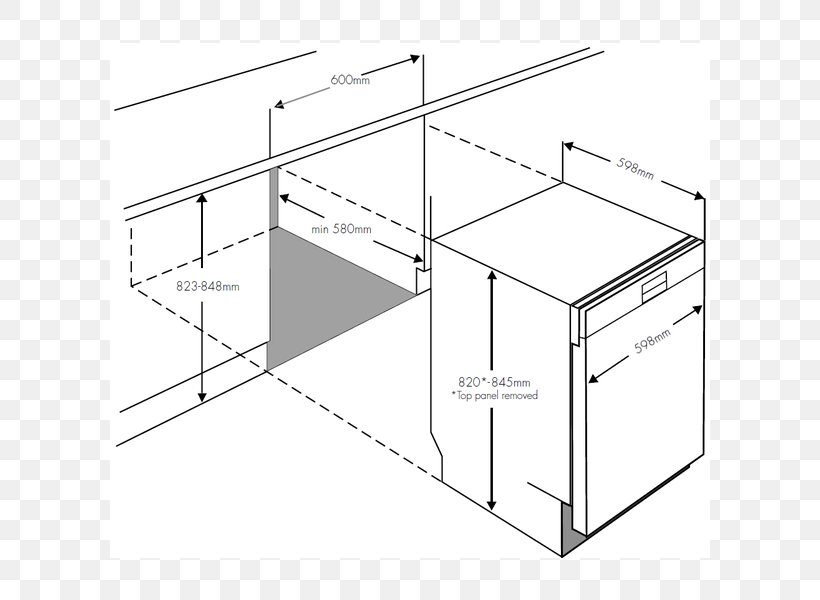 Table Westinghouse WSF6606X Dishwasher Kitchen Cooking Ranges, PNG, 600x600px, Table, Area, Black And White, Cooking Ranges, Diagram Download Free