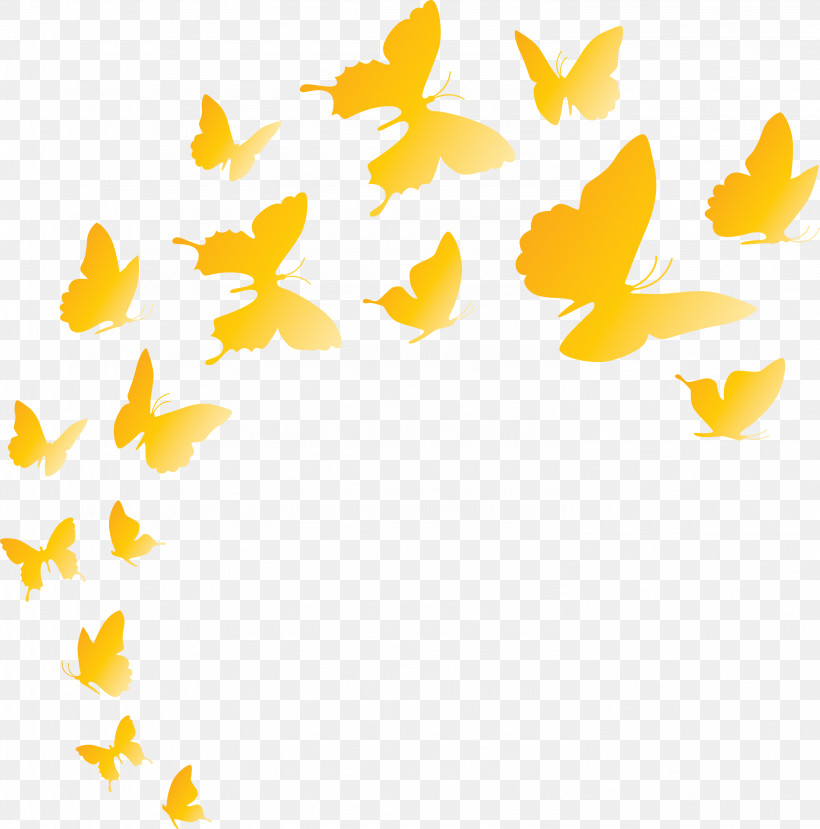 Butterfly Background Flying Butterfly, PNG, 2964x3000px, Butterfly Background, Flying Butterfly, Line, Meter, Yellow Download Free