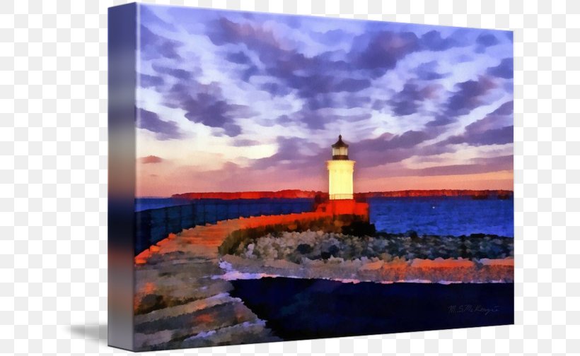 Lighthouse Beacon Painting Sea Inlet, PNG, 650x504px, Lighthouse, Beacon, Inlet, Painting, Sea Download Free
