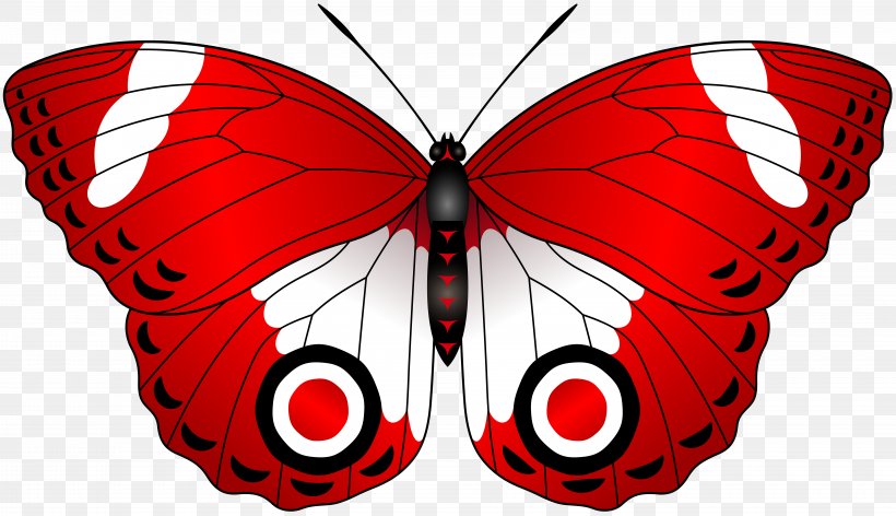 Butterfly Red Clip Art, PNG, 8000x4611px, Butterfly, Arthropod, Black And White, Brush Footed Butterfly, Butterflies And Moths Download Free