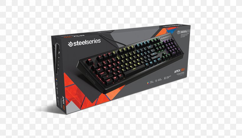 Computer Keyboard SteelSeries Apex 150 USB Membrane Keyboard, PNG, 1050x600px, Computer Keyboard, Computer, Computer Component, Electronic Device, Gaming Keypad Download Free