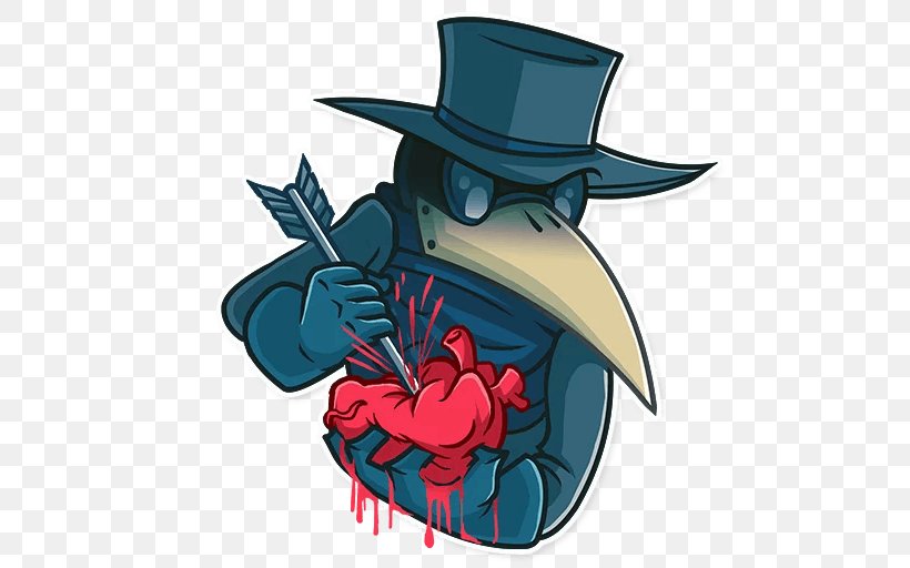 Sticker Telegram Plague Doctor Clip Art, PNG, 512x512px, Watercolor, Cartoon, Flower, Frame, Heart Download Free