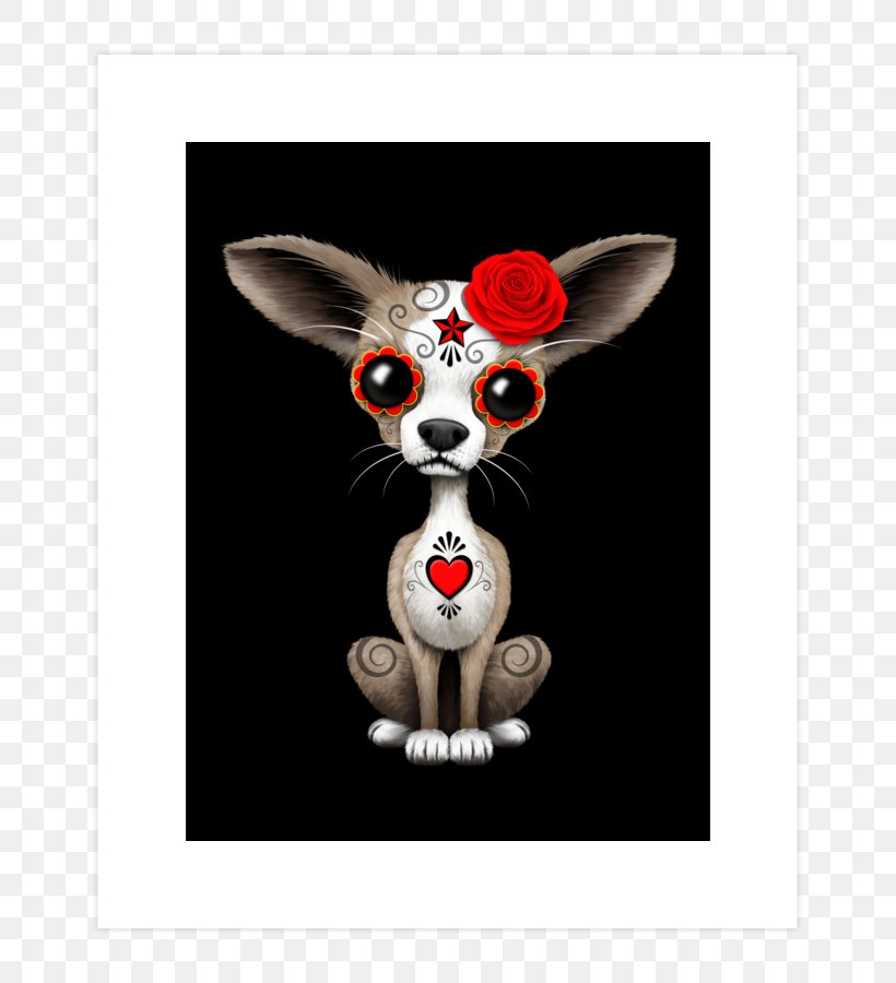 Chihuahua La Calavera Catrina Puppy Day Of The Dead, PNG, 740x900px, Chihuahua, Blue, Calavera, Carnivoran, Cuteness Download Free