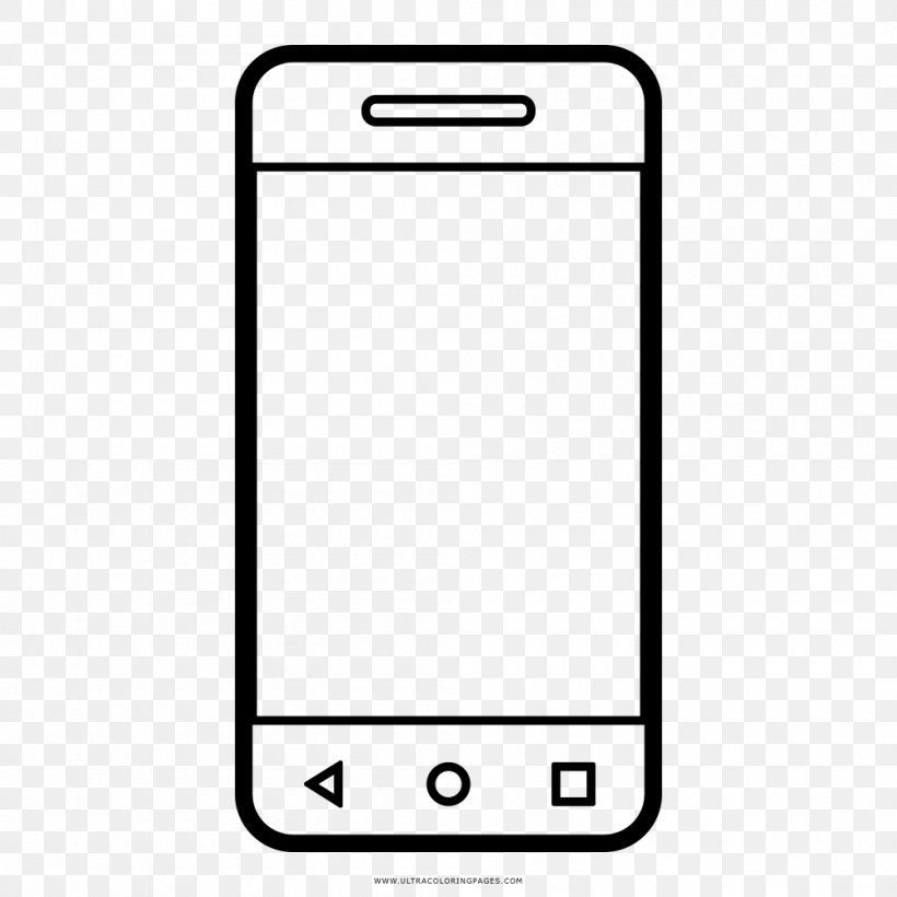 Feature Phone Drawing Telephone Coloring Book, PNG, 1000x1000px, Feature Phone, Area, Black, Coloring Book, Communication Device Download Free