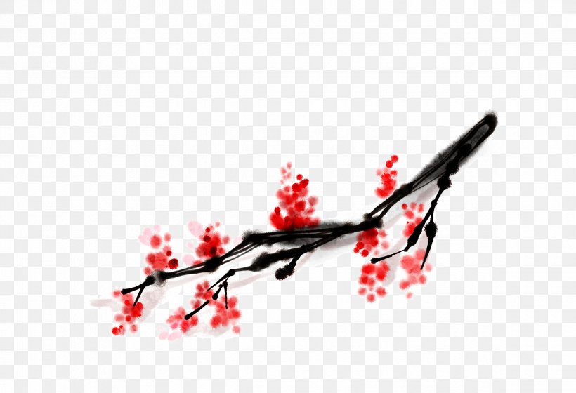 Ink Wash Painting Plum Blossom Ink Brush Chinoiserie Chinese Painting, PNG, 2372x1620px, Ink Wash Painting, Art, Branch, Chinese Painting, Chinoiserie Download Free