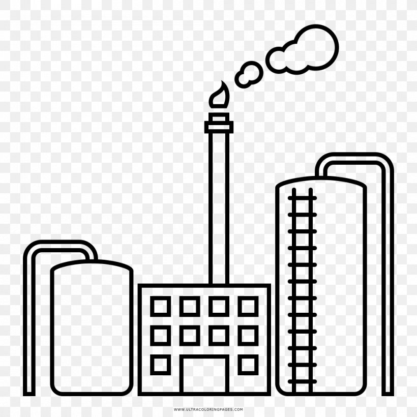 Oil Refinery Coloring Book Factory Drawing, PNG, 1000x1000px, Oil Refinery, Area, Black, Black And White, Brand Download Free