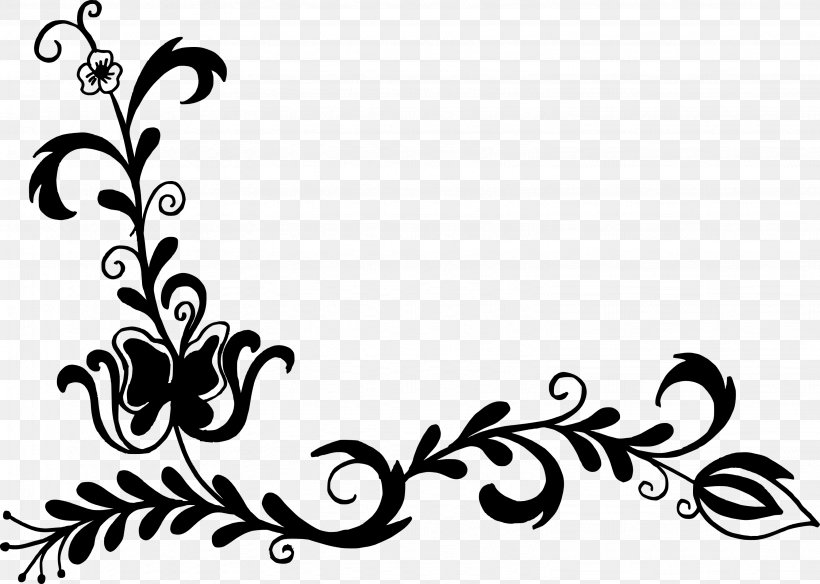 Flower Floral Design Clip Art, PNG, 3067x2188px, Flower, Art, Black, Black And White, Branch Download Free