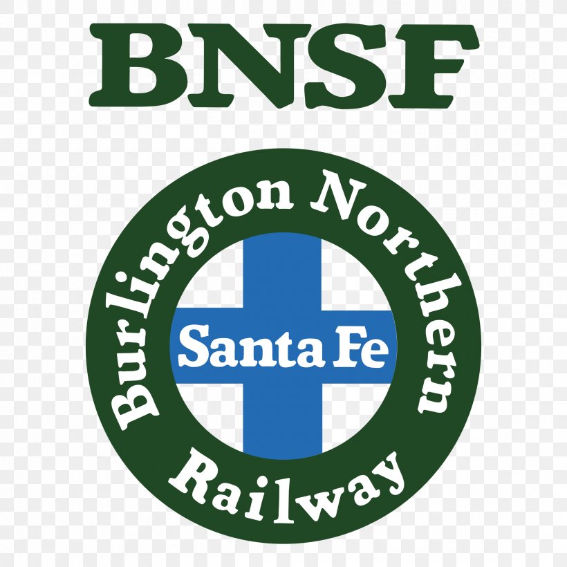 BNSF Railway Logo Rail Transport Train Atchison, Topeka And Santa Fe Railway, PNG, 2400x2400px, Bnsf Railway, Area, Brand, Burlington Northern Railroad, Green Download Free