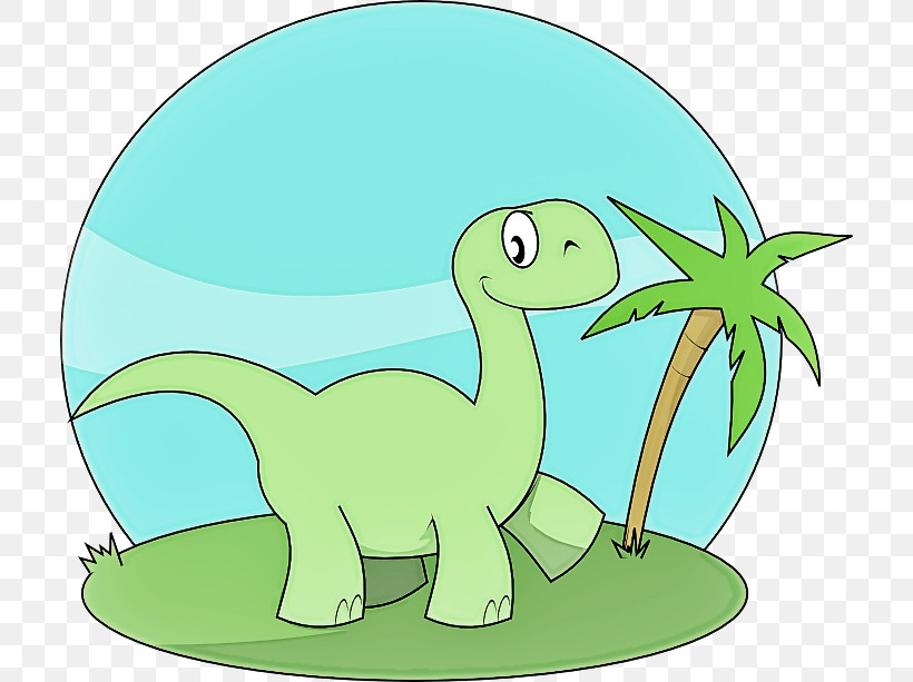 Dinosaur, PNG, 712x613px, Green, Cartoon, Dinosaur, Grass Download Free