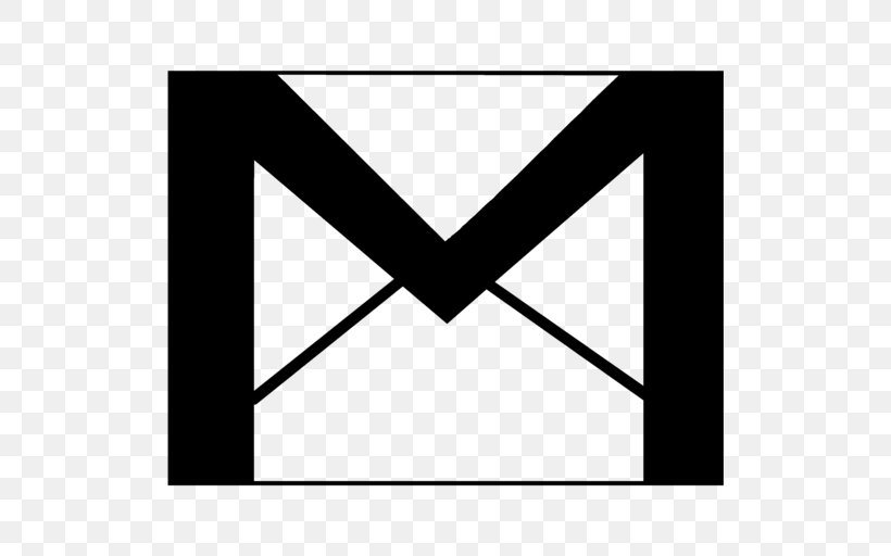 Gmail Email Logo Clip Art, PNG, 512x512px, Gmail, Area, Black, Black And White, Brand Download Free