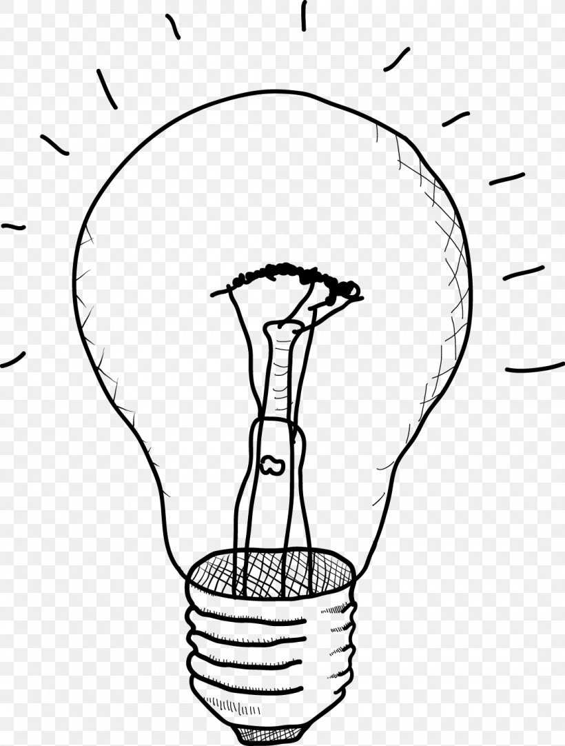 Incandescent Light Bulb Drawing Sketch, PNG, 1107x1461px, Incandescent Light Bulb, Area, Art, Black And White, Drawing Download Free