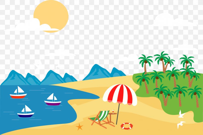 Vector Graphics Beach Clip Art Image, PNG, 2917x1939px, Beach, Art, Landscape, Organism, Poster Download Free