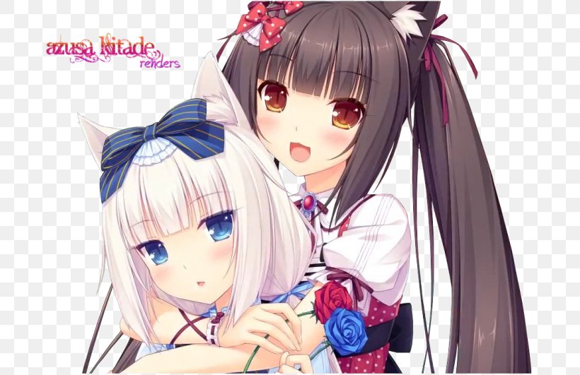 NEKOPARA Vol. 1 Chocolate Cat Neko Works, PNG, 700x531px, Watercolor, Cartoon, Flower, Frame, Heart Download Free