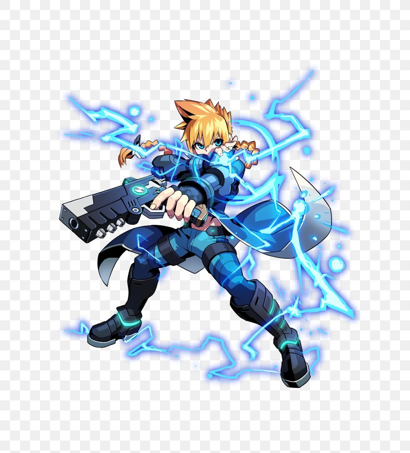 Azure Striker Gunvolt 2 Mighty No. 9 Inti Creates Nintendo Switch, PNG, 640x905px, Watercolor, Cartoon, Flower, Frame, Heart Download Free