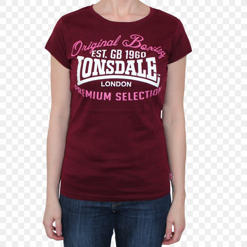 T-shirt Tolstoy Shirt Sleeve Neck Lonsdale, PNG, 1000x1000px, Tshirt, Brand, Lonsdale, Maroon, Neck Download Free