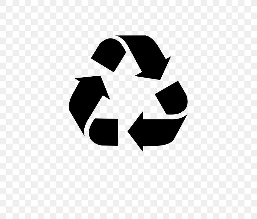 Recycling Symbol Recycling Bin Rubbish Bins & Waste Paper Baskets, PNG, 700x700px, Recycling Symbol, Black, Black And White, Brand, Decal Download Free