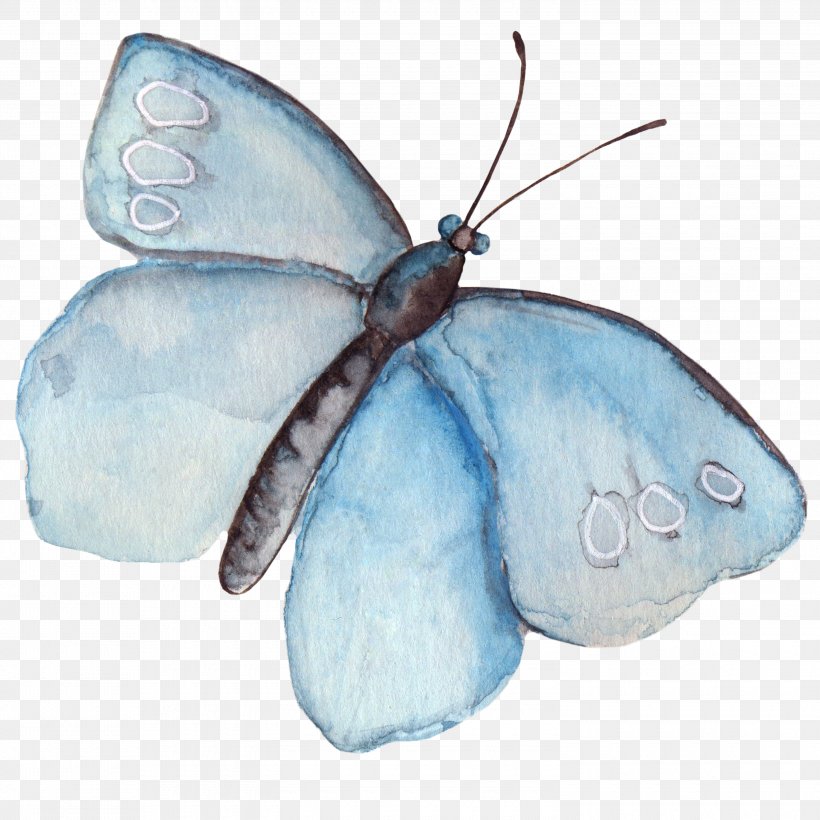 Butterfly Watercolor Painting Clip Art, PNG, 3000x3000px, Butterfly, Art, Arthropod, Bombycidae, Cartoon Download Free