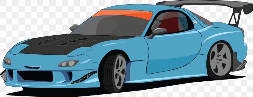 Mazda RX-7 Car Nissan 180SX Chevrolet Volt, PNG, 3379x1306px, Mazda Rx7, Automotive Design, Automotive Exterior, Blue, Brand Download Free