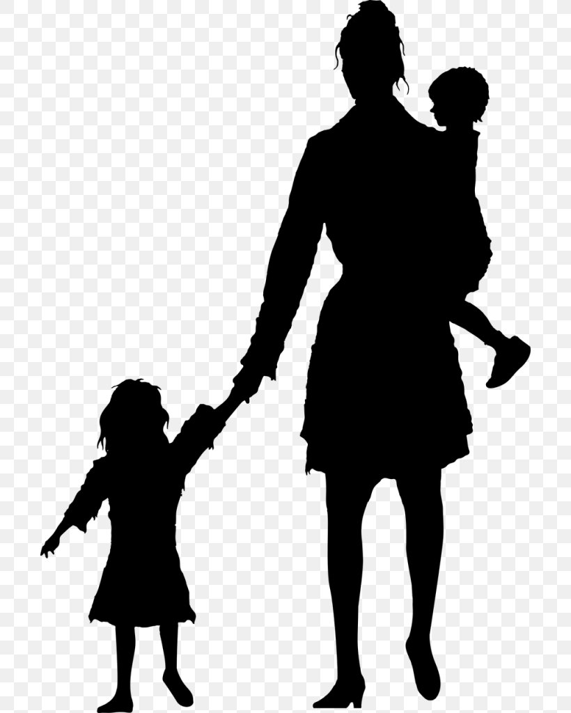 Silhouette Mother Child, PNG, 704x1024px, Silhouette, Black And White, Child, Daughter, Drawing Download Free