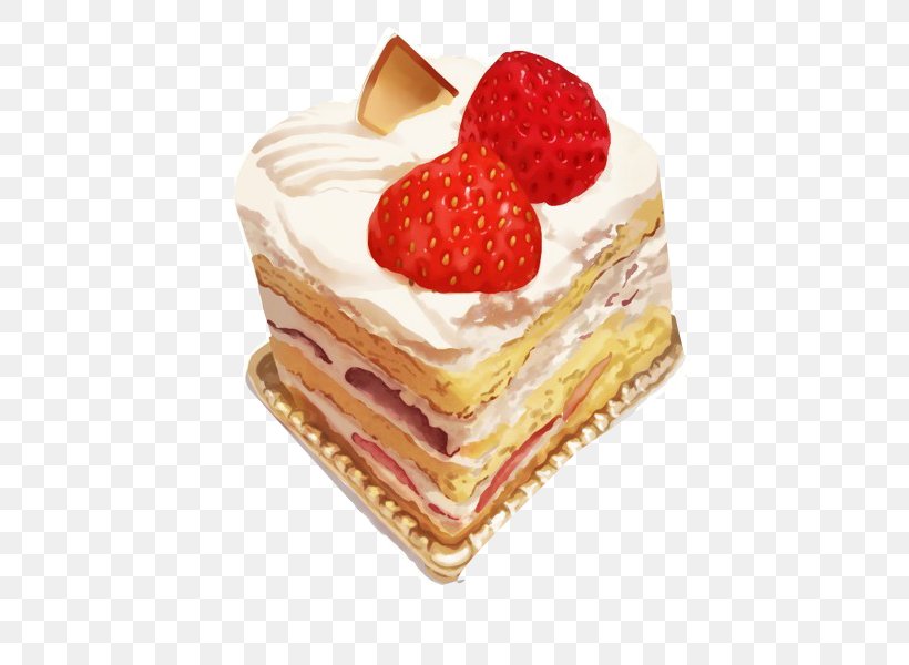 Birthday Cake Shortcake Dessert Illustration, PNG, 450x600px, Cake, Aedmaasikas, Baking, Birthday Cake, Bread Download Free