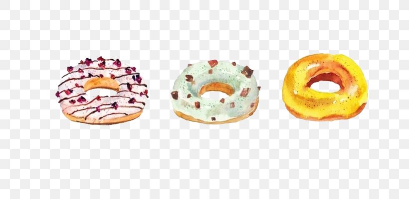 Doughnut Food Watercolor Painting Macaron Cream, PNG, 700x400px, Doughnut, Cake, Confectionery, Cream, Cuisine Download Free