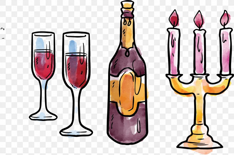 Christmas Drawing Animation Illustration, PNG, 2258x1505px, Christmas, Alcohol, Animation, Barware, Bottle Download Free