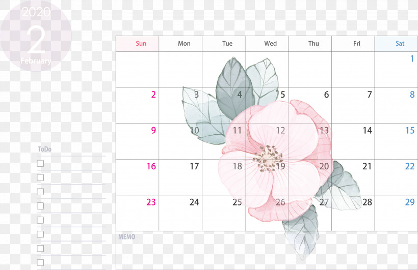 February 2020 Calendar February 2020 Printable Calendar 2020 Calendar, PNG, 3000x1943px, 2020 Calendar, February 2020 Calendar, February 2020 Printable Calendar, Line, Pink Download Free