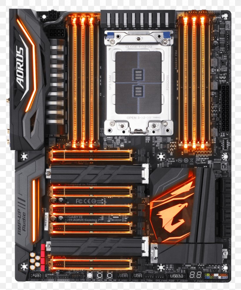 Socket AM4 Gigabyte X399 AORUS Gaming 7, PNG, 833x1000px, Socket Am4, Advanced Micro Devices, Amd Crossfirex, Atx, Central Processing Unit Download Free