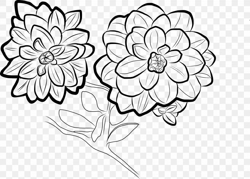 Visual Arts Drawing Flower Floral Design, PNG, 3533x2527px, Art, Area, Artwork, Black, Black And White Download Free