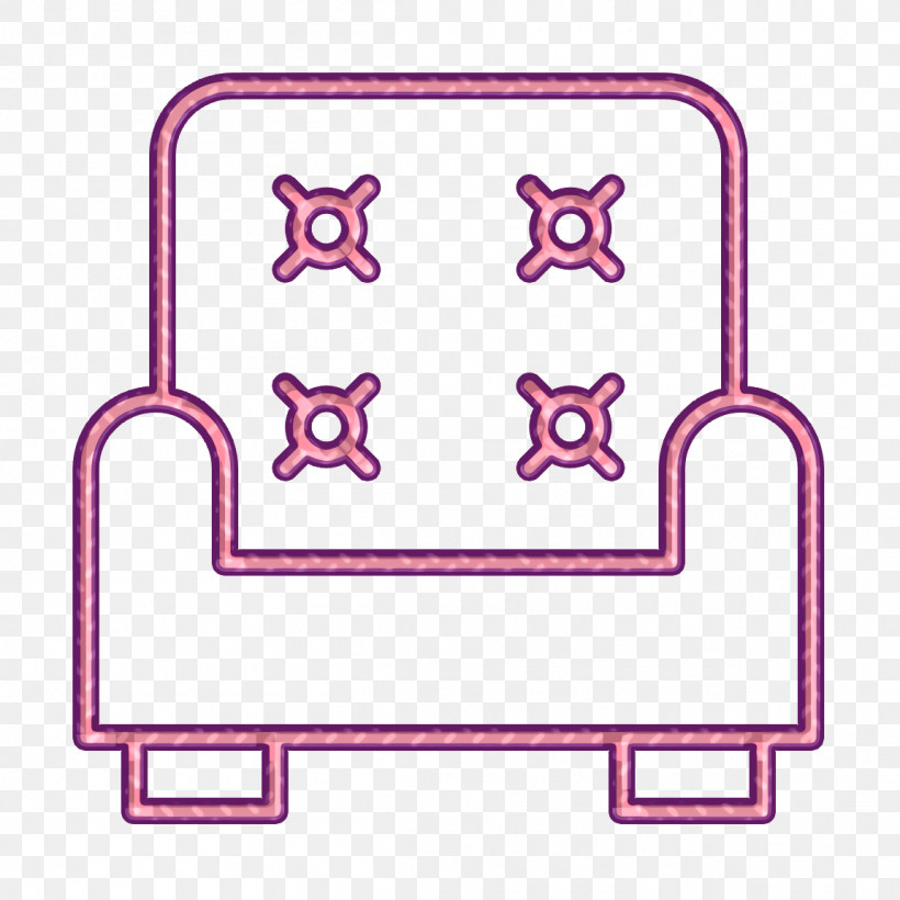 Armchair Icon Interiors Icon, PNG, 1152x1152px, Armchair Icon, Interiors Icon, Line, Magenta, Pink Download Free
