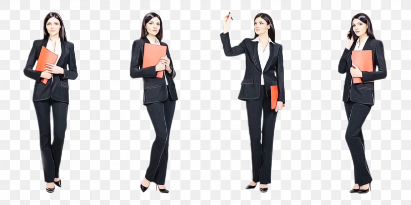 Clothing Standing Suit Formal Wear Pantsuit, PNG, 2828x1416px, Watercolor, Blazer, Clothing, Formal Wear, Jacket Download Free