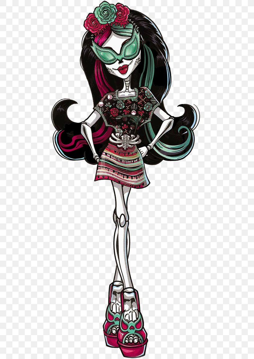 Monster High Skelita Calaveras OOAK Doll Frankie Stein, PNG, 510x1157px, Monster High, Art, Calaca, Character, Costume Design Download Free