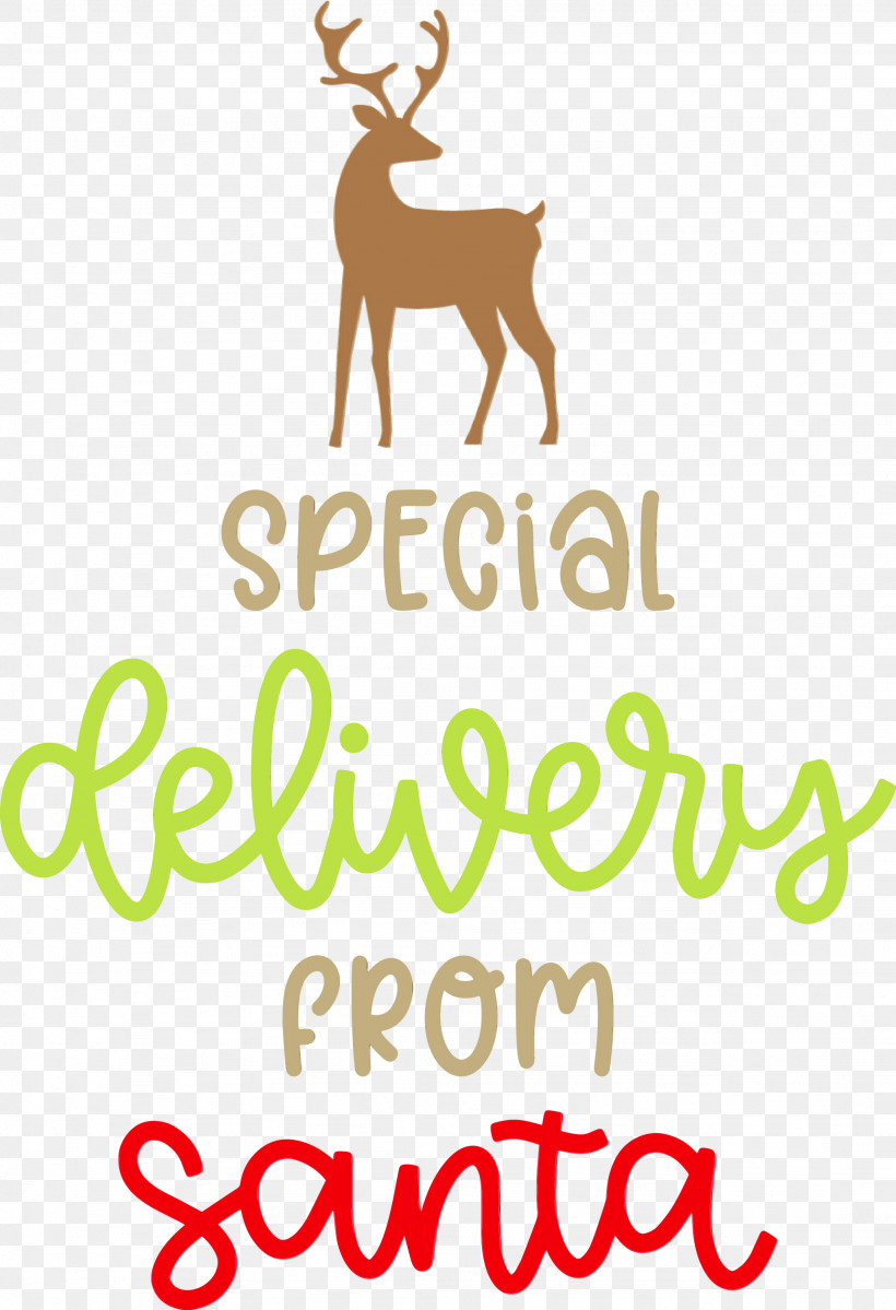 Reindeer, PNG, 2051x3000px, Special Delivery From Santa, Antler, Christmas, Deer, Happiness Download Free