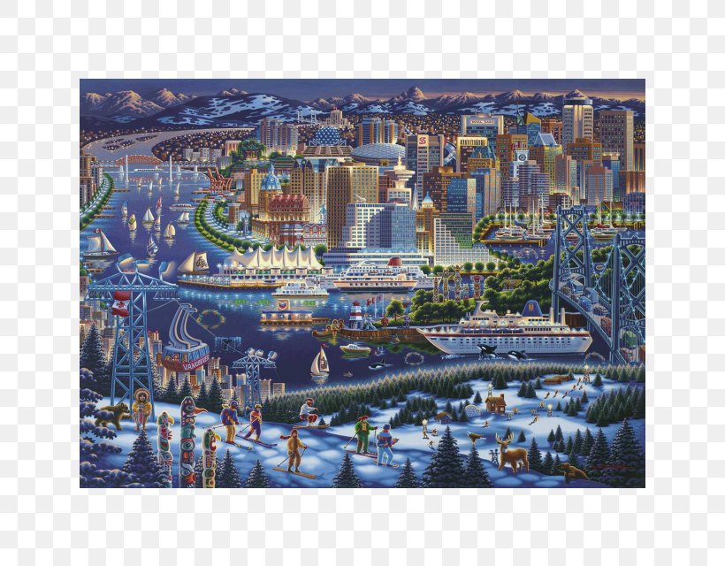 Vancouver Jigsaw Puzzles Dowdle Folk Art Buffalo Games, PNG, 640x640px, Vancouver, Art, Artist, Buffalo Games, City Download Free