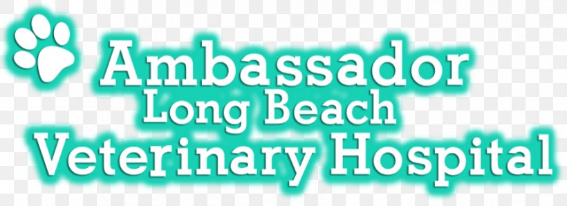 Ambassador Long Beach Veterinary Hospital Logo Brand Font Veterinarian, PNG, 893x325px, Logo, Aqua, Blue, Brand, Green Download Free