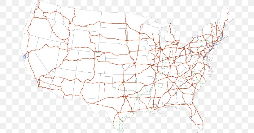 US Interstate Highway System Controlled-access Highway Road Map, PNG, 689x432px, Us Interstate Highway System, Autobahn, Branch, Cartography, City Map Download Free
